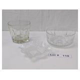 VINTAGE CRYSTAL DESERT BOWL, VINTAGE GLASS CANDY D