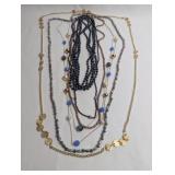 GOLD TONE AND BEADED NECKLACES
