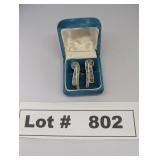 NATIVE AMERICAN SILVER AND JADE EARINGS - R