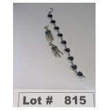 SILVER TONE BRACELLETT AND EARINGS WITH ENAMEL FIL