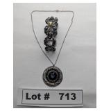 JEWELRY - SILVER AND GOLDETTE 1950'S PENDANT AND N