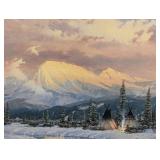'LINGERING DUSK' PAINTING BY THOMAS KINKADE SIGN