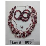 JEWELRY- BEADED NECKLACE, BRACELETS, AND EARINGS