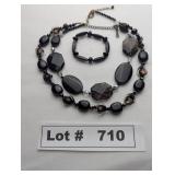 JEWELRY - VARIGATED GLASS BEADED NECKLACES AND BRA