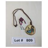 VINTAGE 'DESERT SCRIMSHAW' BY JAM NECKLACE, SILV