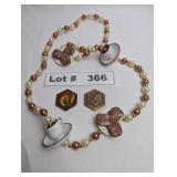 MARDI GRAS NECKLACE AND NEFERTARI BRONZE AND MULTI