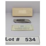 GEARHART THE GO COMPANY PROMO ZIPPO POCKET KNIFE W