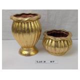 CERAMIC GOLD LEAFED PLANTERS