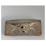 STERLING SILVER & 10K GOLD MEXICO LONGHORN BELT