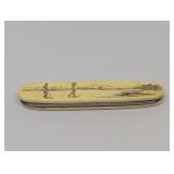 VINTAGE BARLOW 2 BLADE SCRIMSHAW STYLE GOLF THEMED