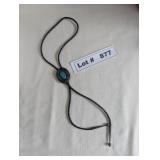 NAVAJO SILVER TURQUOISE BOLO TIE - RESERVE $263