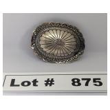 NAVAJO STAMPED STERLING SILVER BELT BUCKLE -