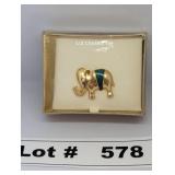 LIZ CLAIBORNE NEW IN PACKAGING ELEPHANT PIN