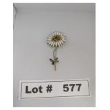 VINTAGE WEISS FLOWER RHINESTONE BROOCH - RESERVE $