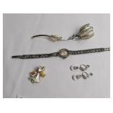 VINTAGE RHINE STONE WATCH, CLASSIC PIN, RHINESTONE