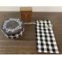 Buffalo plaid drawstring & tin; English Leather