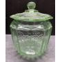 Antique green depression Princess Biscuit Jar