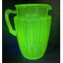 Antique uranium glass-Anchor Hocking pitcher 8"
