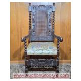 Antique Barley Twist & Needlepoint Chair
