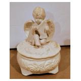 6" Porcelain Angel Trinket Box