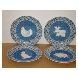 Farm Animal Porcelain Plates (NOS)