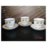 Vtg 978 China Cup & Saucer Set of 3