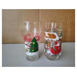 Lot of 2 Christmas Coca Cola Glasses