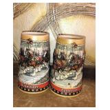 Vtg. 1988 Budweiser Holiday Steins