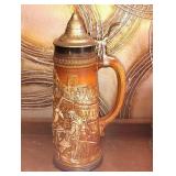 Vtg. W. German Beer Stein 13.25" Tall