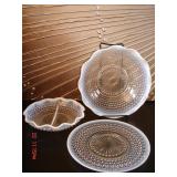 Vtg Fenton Opalescent  Hubnail 3pc Set