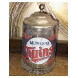 Vtg. Minnesota Twins Clear Beer Stein