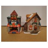 Set of 2 Tea Light Holder Christmas House
