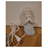 Porcelain Night Light Boy Praying 5.5"