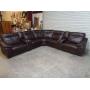 7 Pc Leather Power Reclining Sectional 
