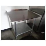Commercial Stainless Steel Table 36"L x 30"D