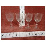 4-Vintage Krosno Poland Wine Glasses