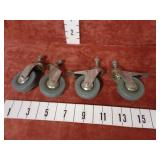 Set of 4 Swivel Casters Rubber Wheels