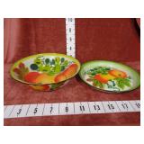 Vintage Enamelware Fruit Bowl & Tray