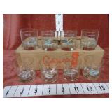 Complete Set of 8 Vintage Ned Smith Fish Glasses