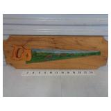 Handmade-Handpainted Wood Saw Folk Art