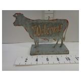 Rustic Farmhouse Style Metal Cow Welcome Sign