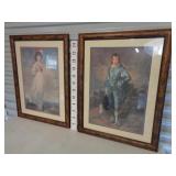Vintage 'The Blue Boy' & 'Pinkie' Framed Art