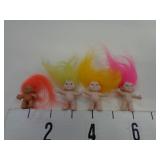 4-Vintage Miniature Troll Dolls