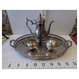 Vintage Silverplate Tea Set & Tray