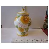 Vintage Nonni's Sunflower Ceramic Biscotti Jar