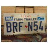 Texas Farm Trailer License Plate