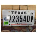 Texas U.S. Navy License Plate