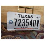 Texas U.S. Navy License Plate