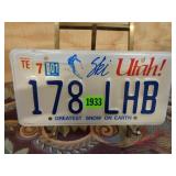 Utah License Plate