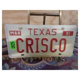 1981 Texas License Plate